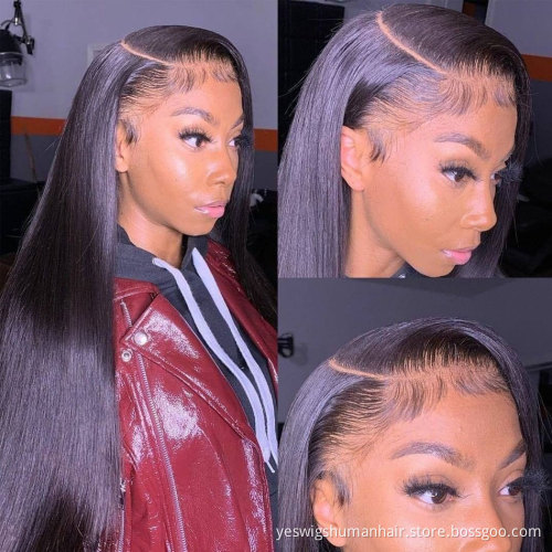 Yeswigs Raw Mink Brazilian 100% Virgin Human Hair Hd Full Transparent Lace Frontal Wig For Black Women Lace Front Wig Human Hair